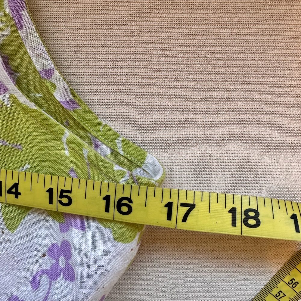 Loro Piana Purple and Green Linen Blouse - Picture 12 of 16
